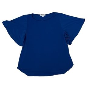 Green Envelope Flutter Sleeve Top - Size M